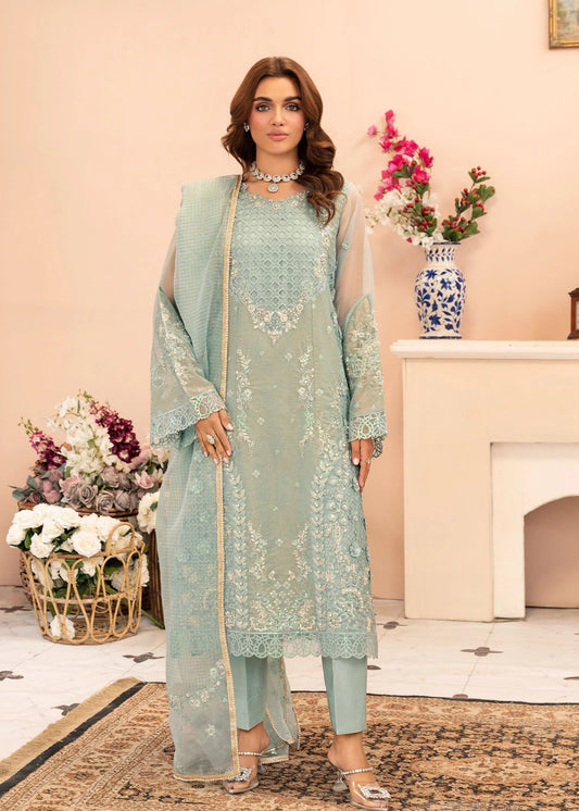 Kurta Set in Light blue by Zarqun - TQU1787