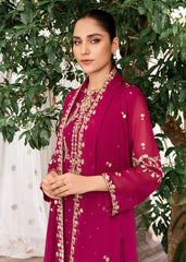 Kurta Set in Magenta by Agha Jaan - BED4536