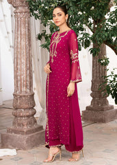 Kurta Set in Magenta by Agha Jaan - BED4536