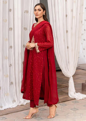 Kurta Set in Maroon by Agha Jaan - HUK9335
