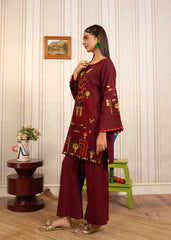 Kurta Set in Maroon by Hoorwani - URY7589