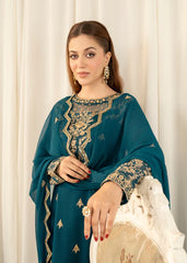 Kurta Set in Teal by Agha Jaan - YGX0746