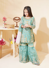 Gharara in Aquamarine by Laal Clothing - BVP1344 | Laam.pk
