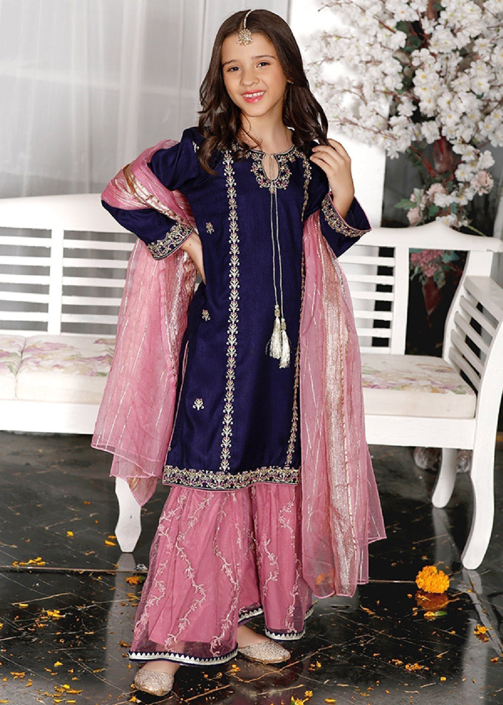 Gharara in Blue by Modest - ICZ9702 | Laam.pk