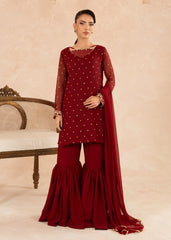 Gharara in Maroon by Agha Jaan - HAB3045 | Laam.pk