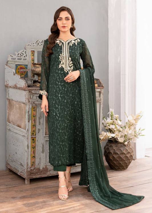 Kurta Set in Dark green by Agha Jaan - TGT7996 | Laam.pk