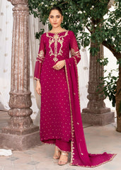 Kurta Set in Magenta by Agha Jaan - BED4536 | Laam.pk