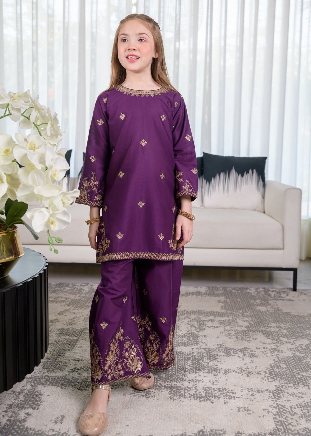 Kurta Set in Purple by Fresh Birds - GAH4512 | Laam.pk