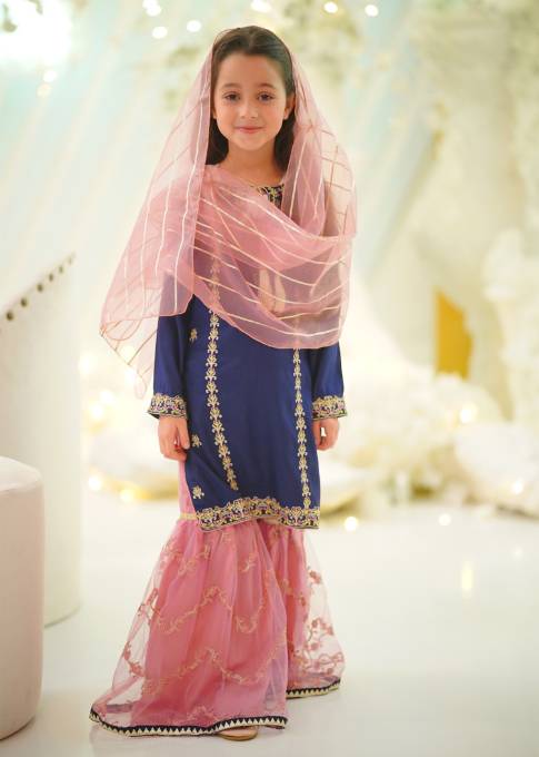 Gharara in Blue by Modest - ICZ9702