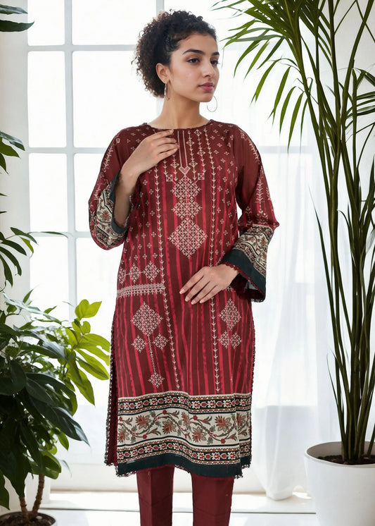 Kurta Set in Maroon by Noorma Kaamal - MQZ6084