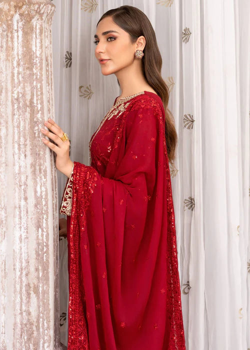 Kurta Set in Maroon by Agha Jaan - HUK9335